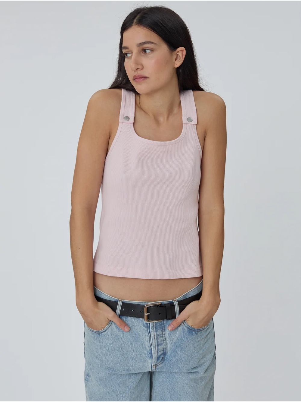 Still Here Large Snap Tank Pink